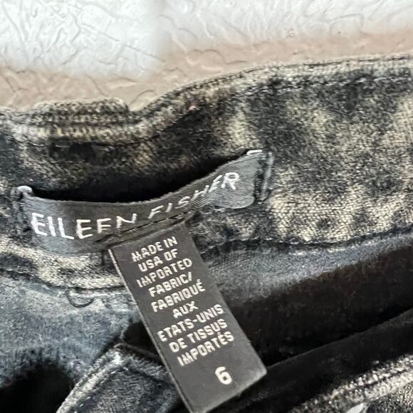 Eileen Fisher Velvet Finish Jeans Pant Trouser Silver Charcoal Soft - 6 - Picture 4 of 5